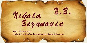 Nikola Bežanović vizit kartica